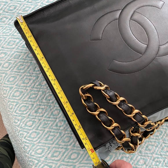 💓Sold💓Chain Large Shoulder Tote Bag Black - Picture 11 of 16